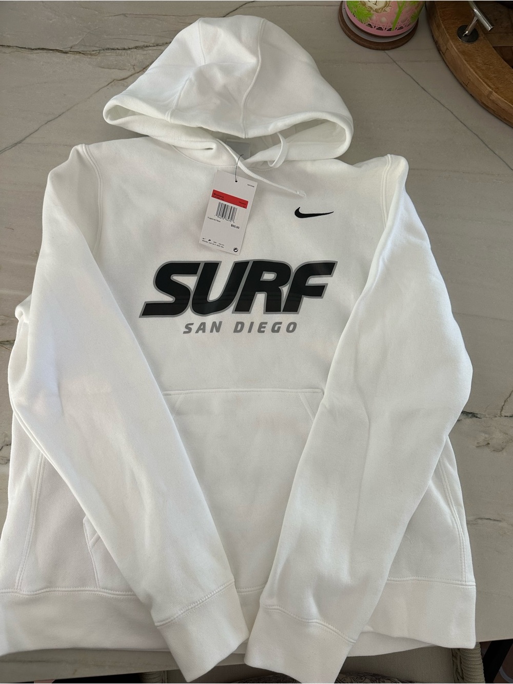 Nike White SURF San Diego Crewneck Hoodie